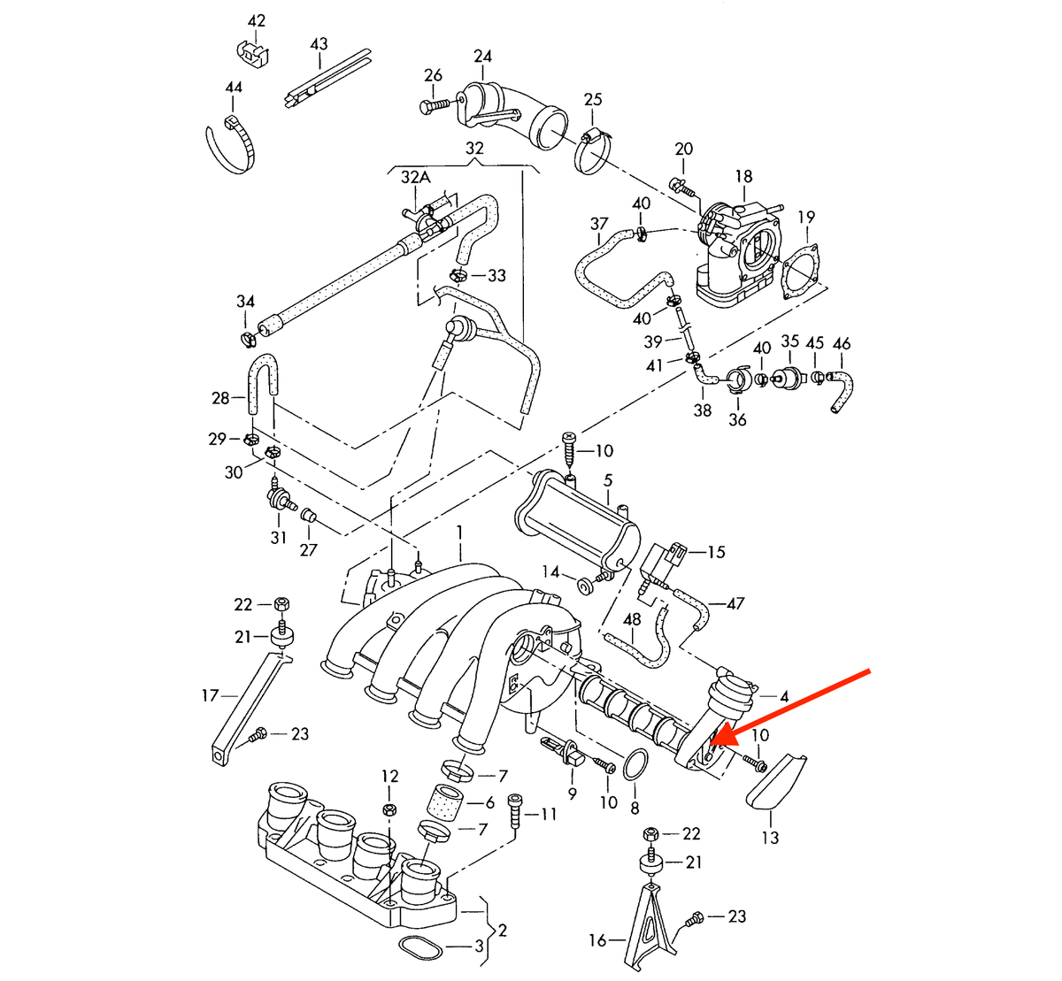 Audi Saugrohr Unterdruckdose 2.0 ALT A3 A4 A6 VW Passat Skoda Seat NEU – Ansicht 4