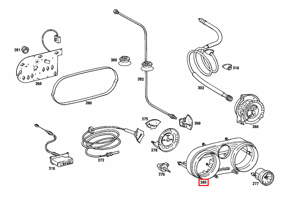 Mercedes-Benz Tachoblende Kombiinstrument W114 W115 NEU – A1155423801 – Ansicht 5