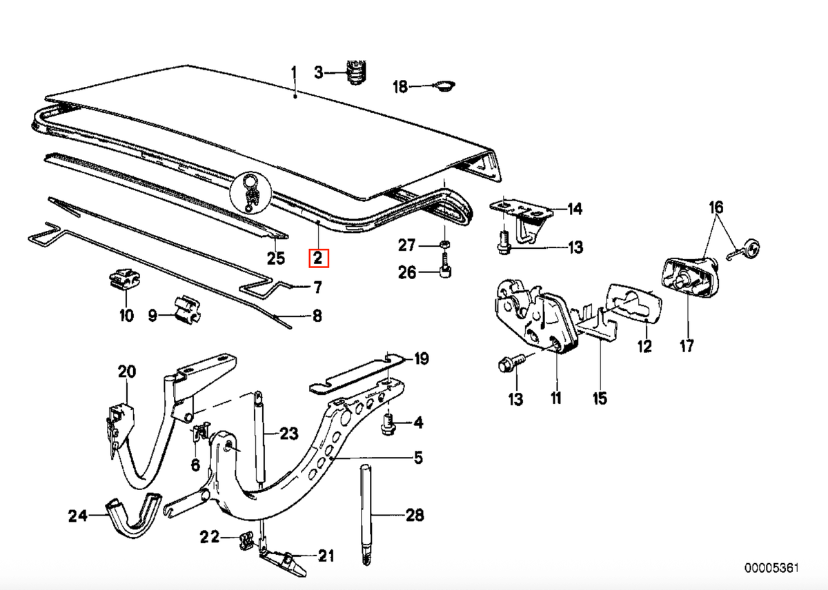 BMW Kofferraumdichtung Gummi E30 NEU – Ansicht 2