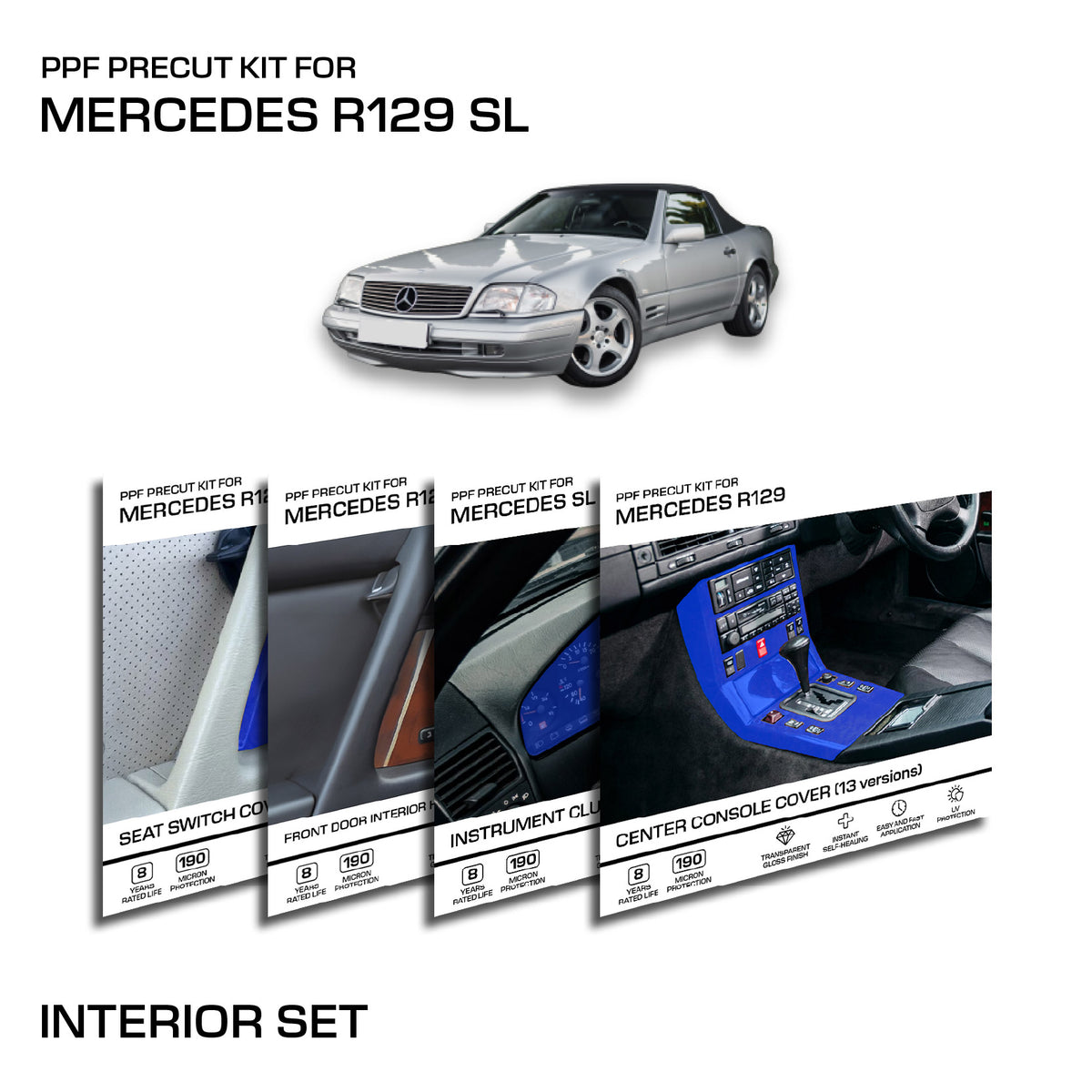 Mercedes-Benz PPF-Schutzfolien Innenraum-Set 6-tlg. ohne Memory R129 SL NEU