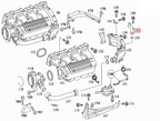 Mercedes-Benz W202 W203 W210 CL203 EGR Schlauch Pipe Connector OM611 OM612 Motor – A6111400108 – Ansicht 5