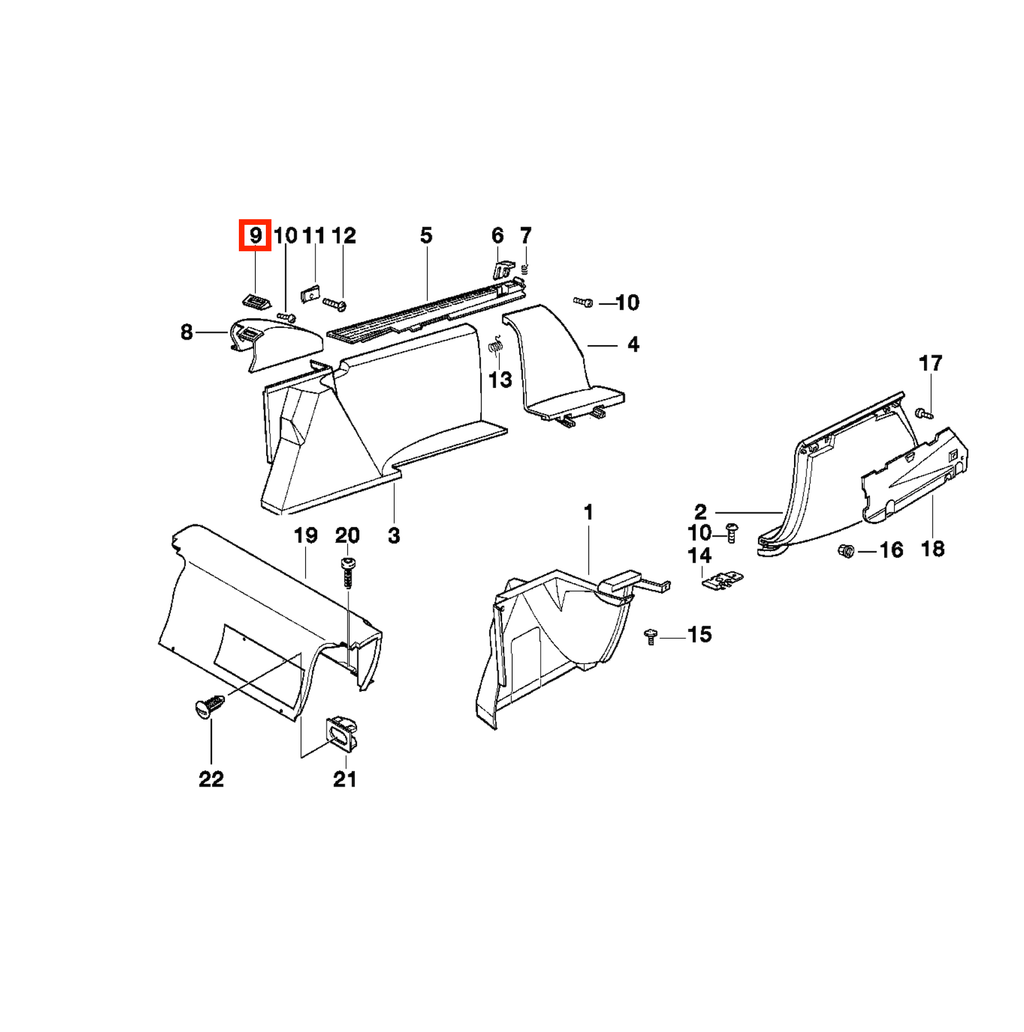 BMW Touring Gurtabdeckung hinten E34 NEU – Ansicht 4