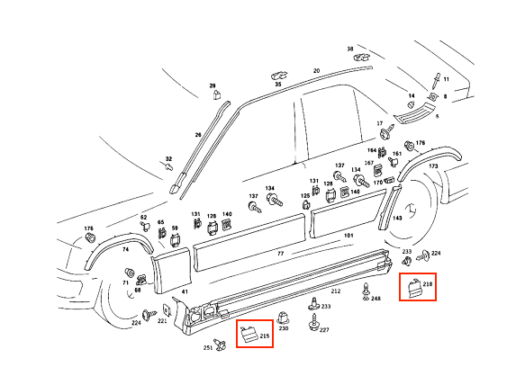 Mercedes-Benz W201 EVO 190 Cosworth Wagenheber Point Covers Set von 4 Grundiert – A2016980530 – Ansicht 3