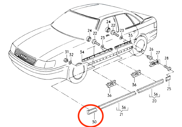 Audi A8 Vorne Kotflügel (Arch) Zierleiste li. od. re. – Ansicht 4