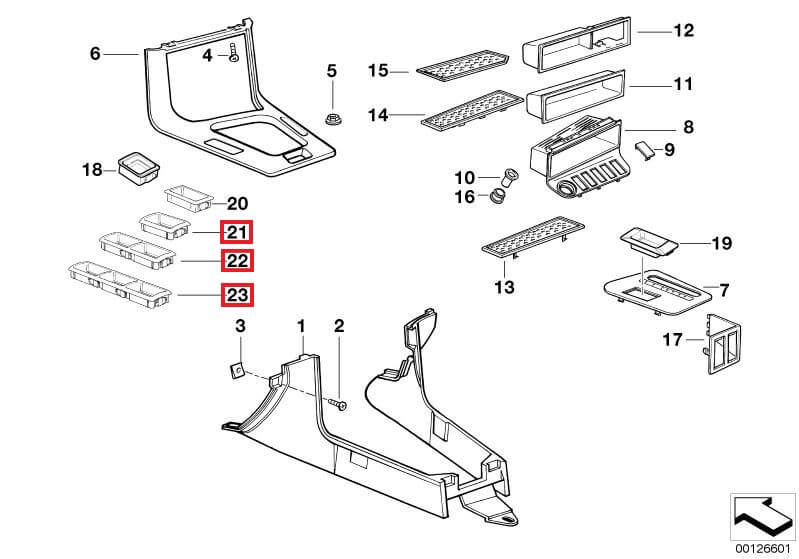 BMW Schalterblende Rahmen alle Varianten Set E36 NEU – Ansicht 4