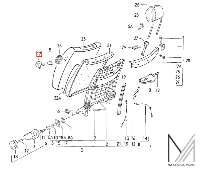 Porsche 911 Sitzentriegelungsknopf Set – Schwarz – Ansicht 4