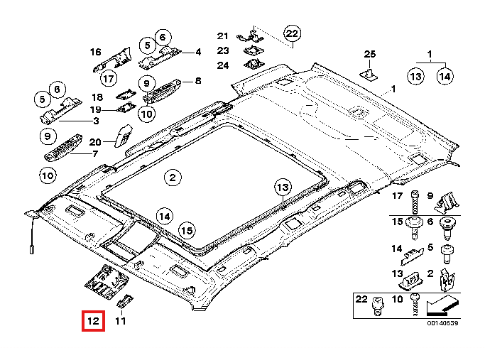 BMW X3 Schalterabdeckung Dachkonsole Schiebedach E83 NEU – Ansicht 4