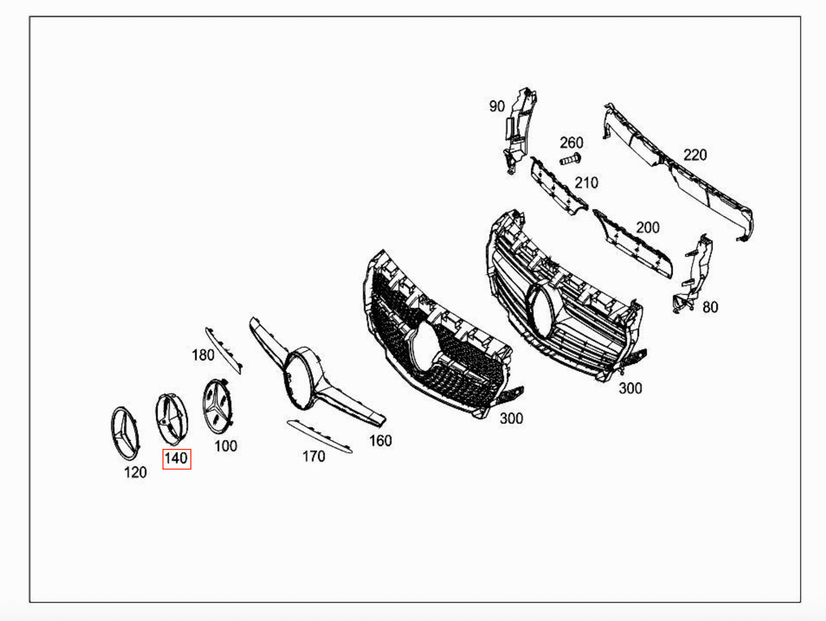 Mercedes-Benz Kühlergrill-Stern Grundplatte diverse Modelle – A0008880060 – Ansicht 4