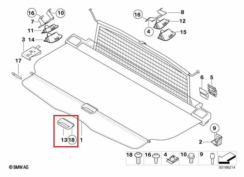 BMW Laderaumabdeckung Griff-Satz oben und unten E91 Touring NEU – Ansicht 5