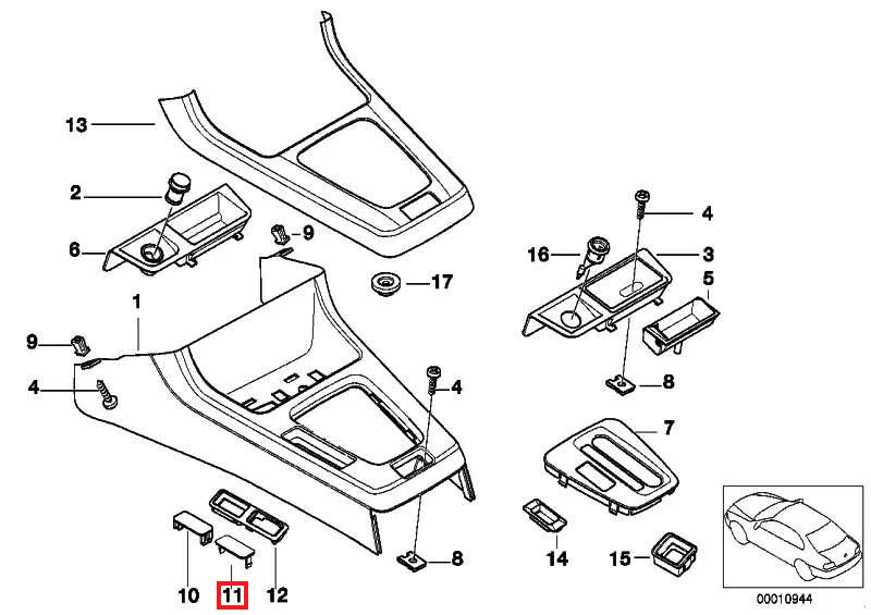 BMW Schalter-Blindabdeckungen 3er-Satz E32 E34 E36 NEU – Ansicht 4