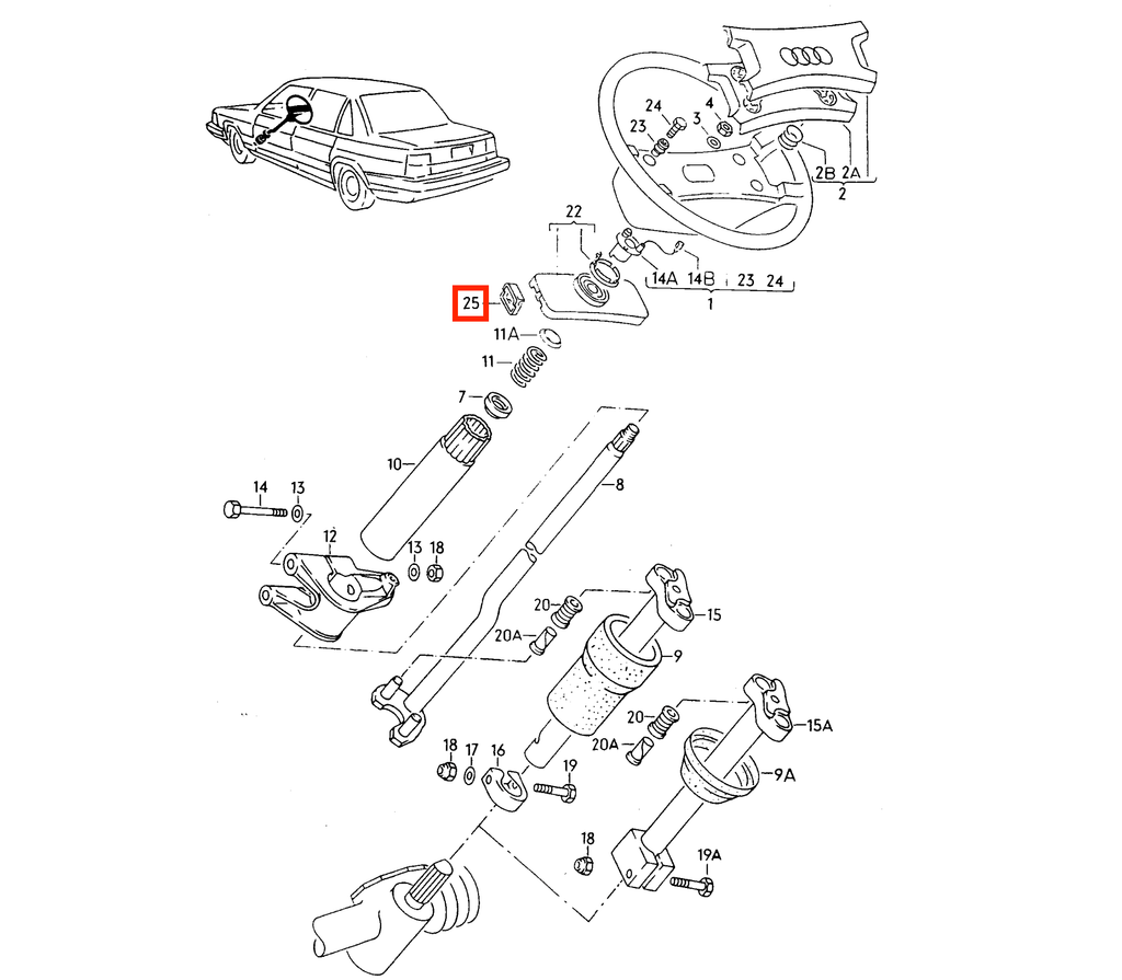 Audi Lenkstockhebel Verkleidung 100 200 5000 C3 NEU – Ansicht 4