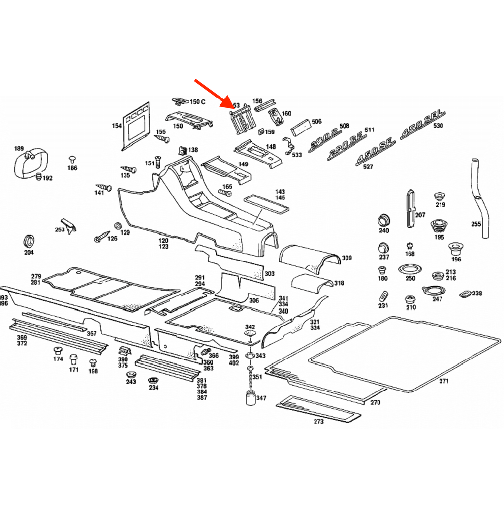 Mercedes-Benz Halter Klimabedienteil 3er-Satz W116 NEU – A1166830423 – Ansicht 4