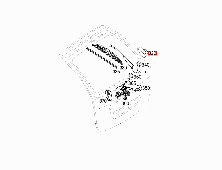 Mercedes-Benz W203 Kombi hinten Wischerarm Abdeckung Kappe Schwarz – A2038240449 – Ansicht 4