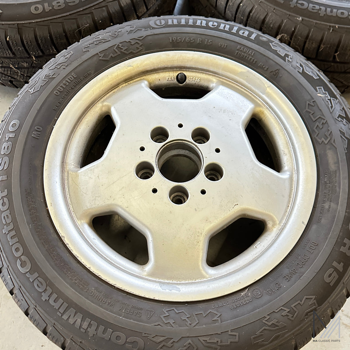 INTRA Alufelgen 3 Stück 7x15 KBA43126 Mercedes mit Winterreifen 195/65 R15 – Ansicht 2