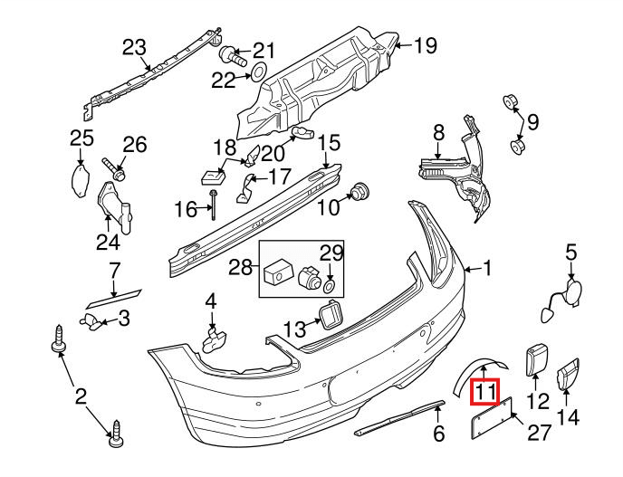 Porsche Endrohrblende Abdeckplatte Heckstoßstange Boxster 987 Grundiert – Ansicht 4