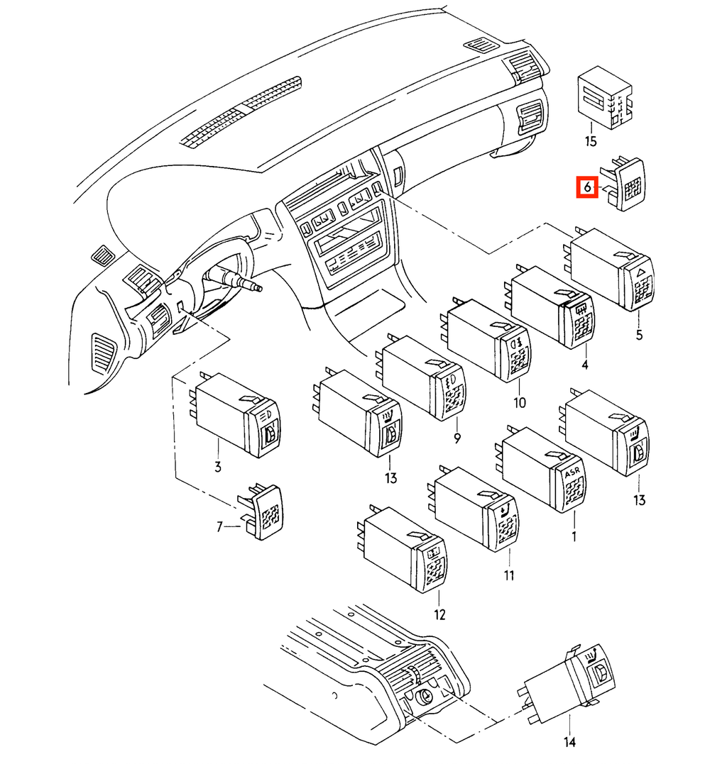Audi Schalterblende mit USB-Ladegerät Mittelkonsole A8 S8 D2 NEU – Ansicht 4