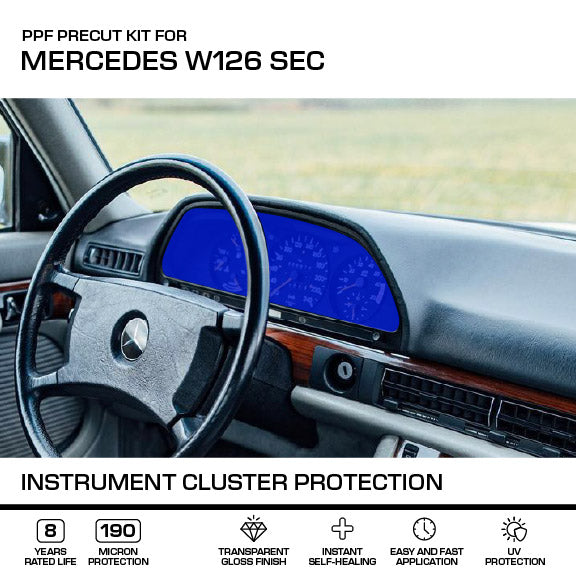 Mercedes-Benz Kombiinstrument-Schutzfolie PPF W126 C126 SEC NEU