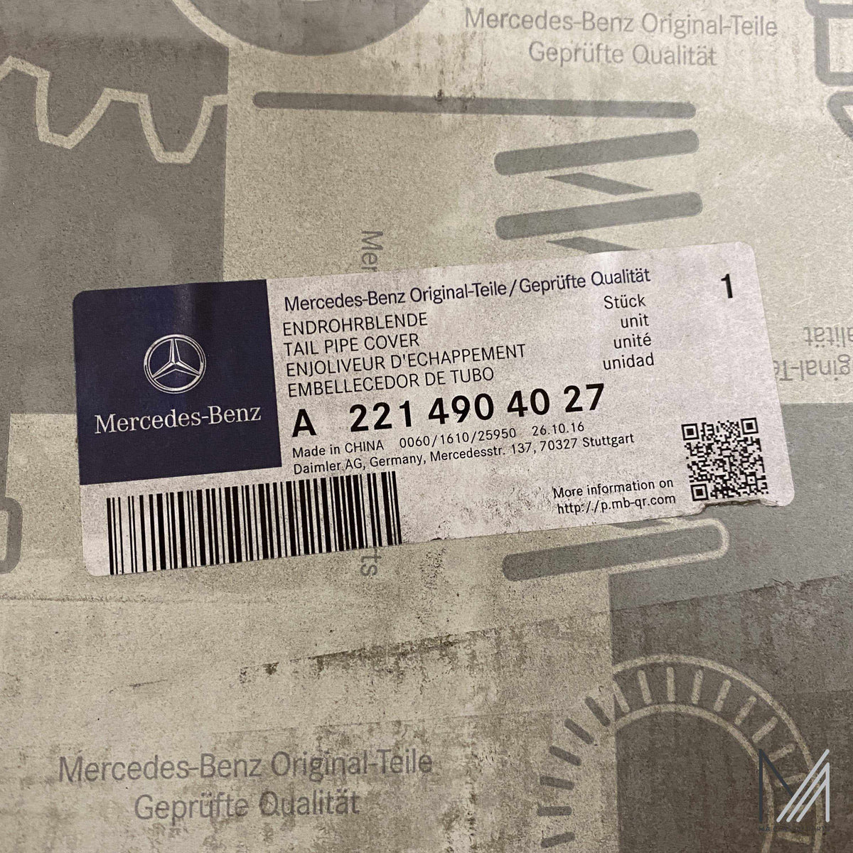 Mercedes-Benz W221 Endrohrblende NOS – A2214904027 – Ansicht 4