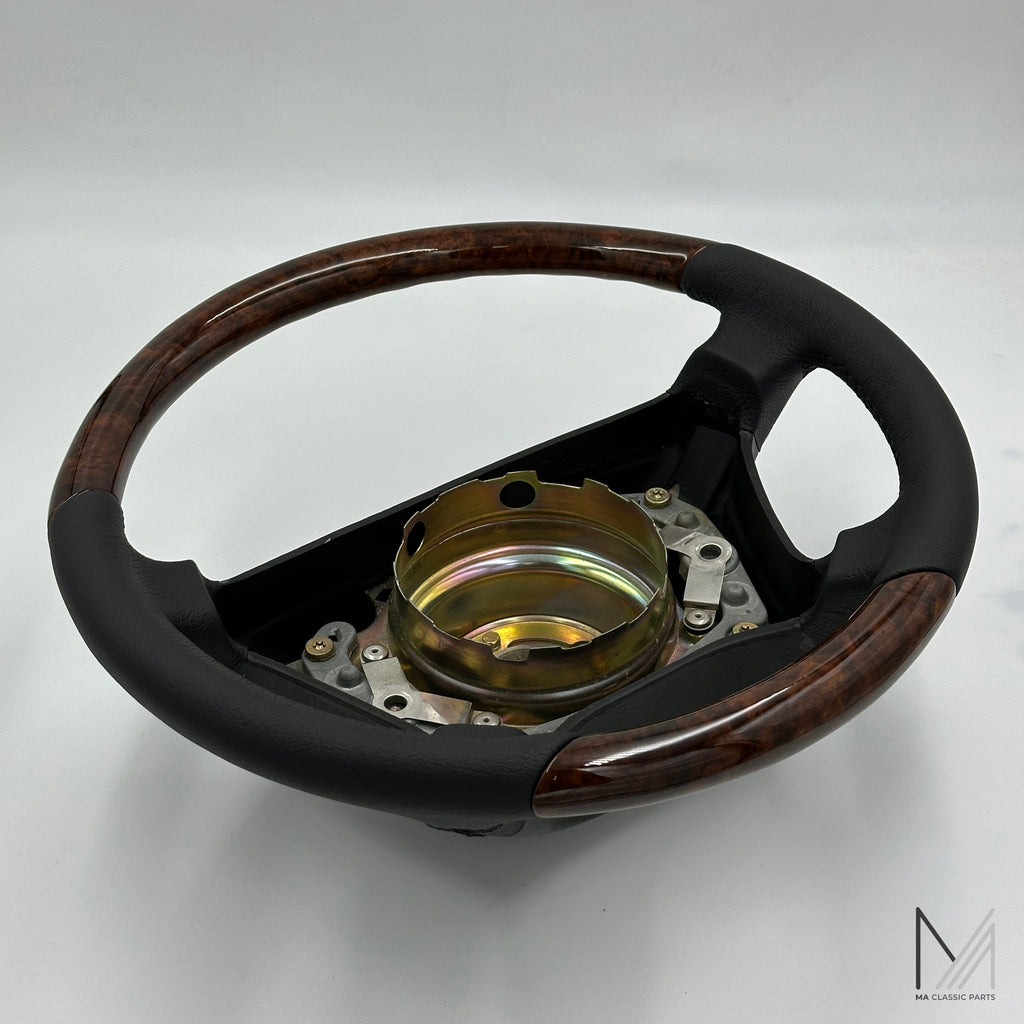 Mercedes Benz Lederlenkrad Wurzelholz W124 W201 R129 W210 W463 – Ansicht 2