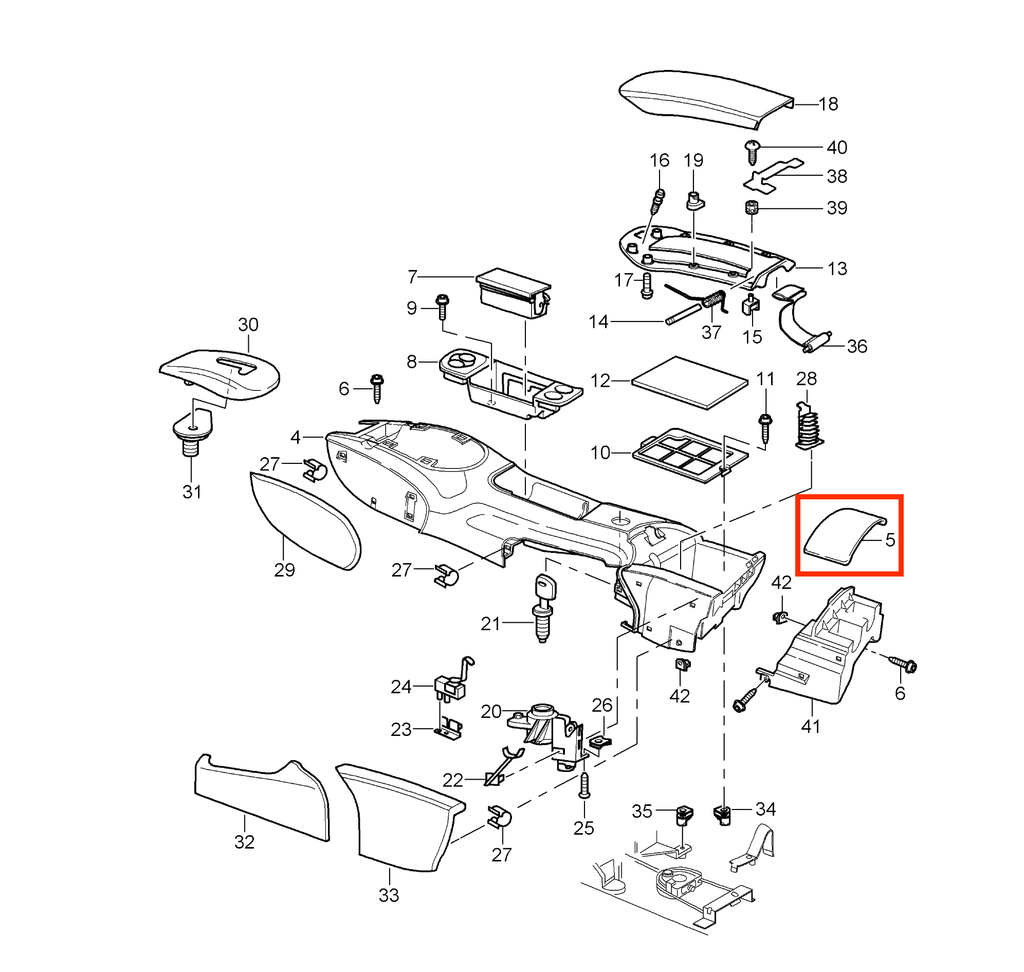 Porsche Mittelkonsolen-Blende Kunstleder Schwarz 911 996 NEU – Ansicht 3
