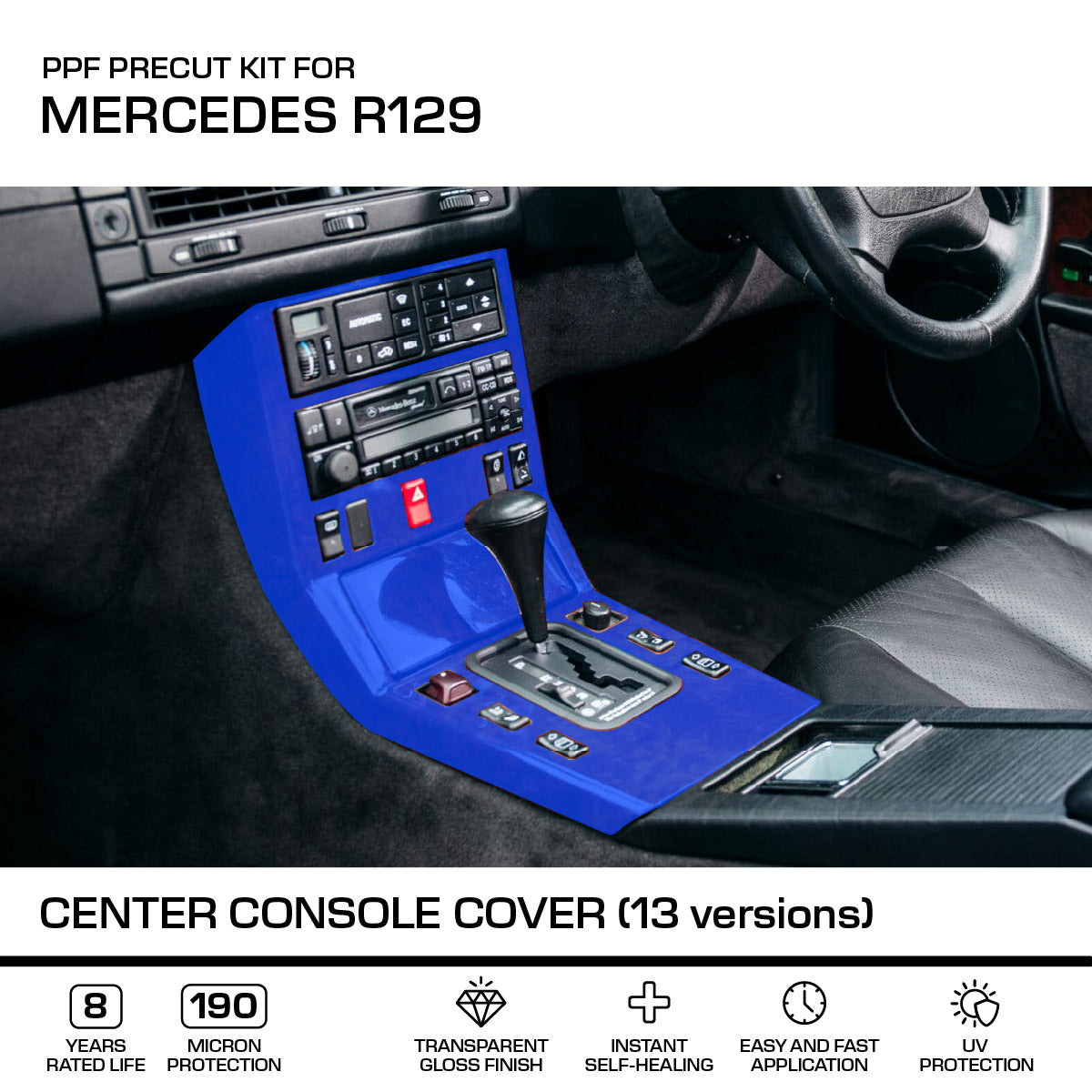 Mercedes-Benz Mittelkonsole 13 Ausführung - PPF Lackschutzfolie R129 – A1296801739