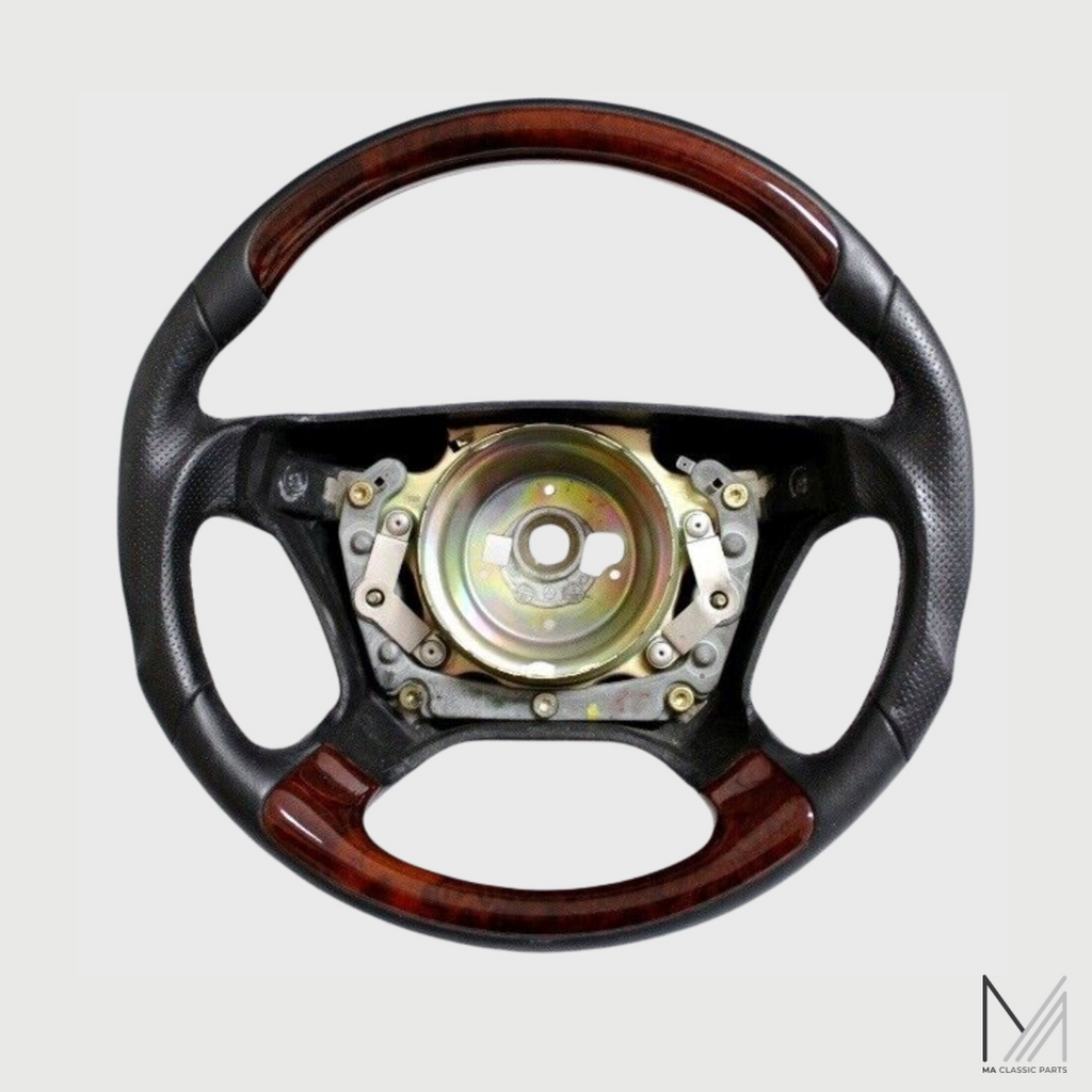 Mercedes Benz Lederlenkrad Wurzelholz ergonomisch W201 W124 R129 W463 W140