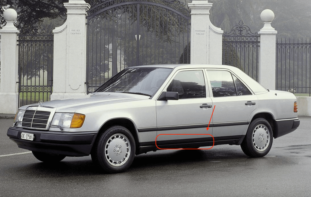 Mercedes-Benz Zierleiste Vordertür unten links W124 – A1246900362 – Ansicht 3