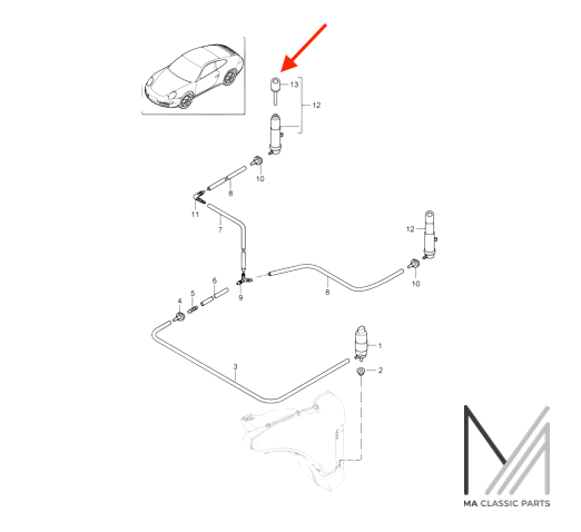 Porsche 911 997 Scheinwerferwaschabdeckung Set – Ansicht 3