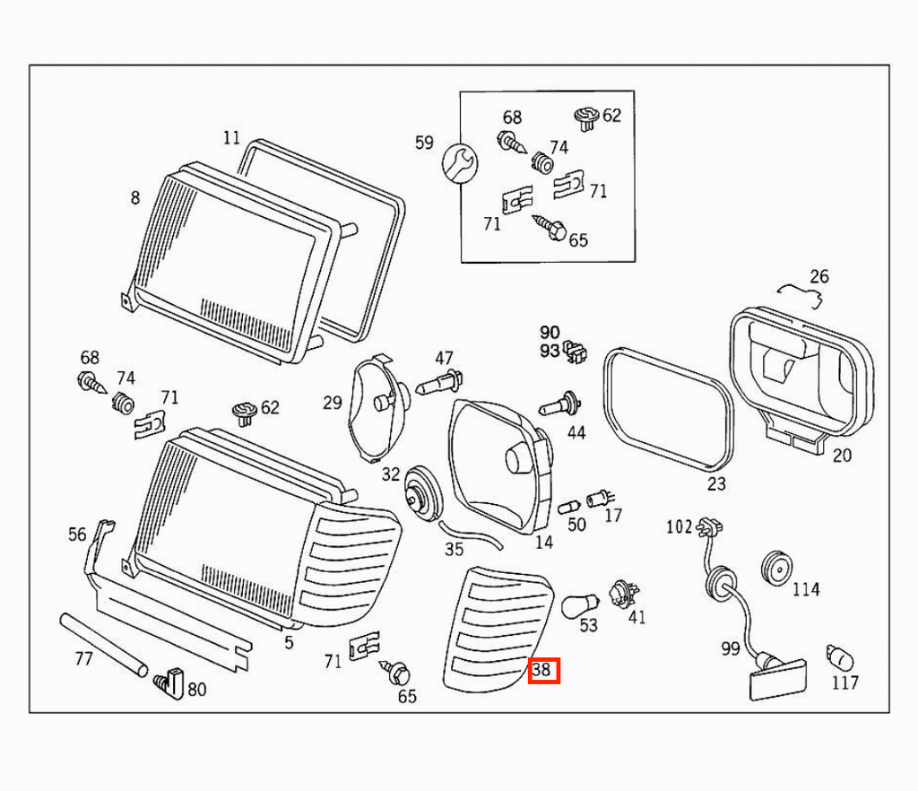 Mercedes-Benz Blinker Rauchgrau 2er-Satz W124 S124 C124 A124 NEU – A1248260743 – Ansicht 3