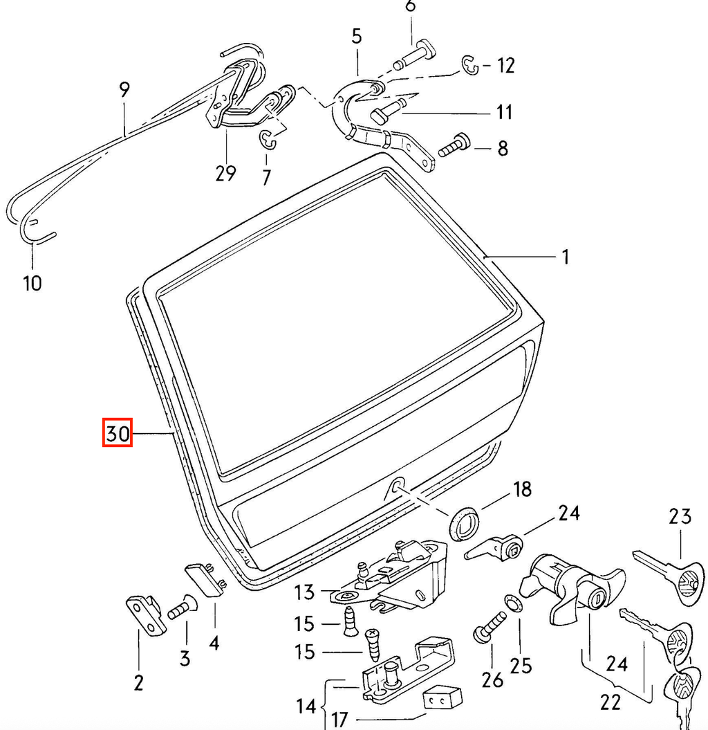 Audi Kofferraumdichtung Gummi 80 Avant VW Golf 1 Jetta Scirocco Passat NEU – Ansicht 3