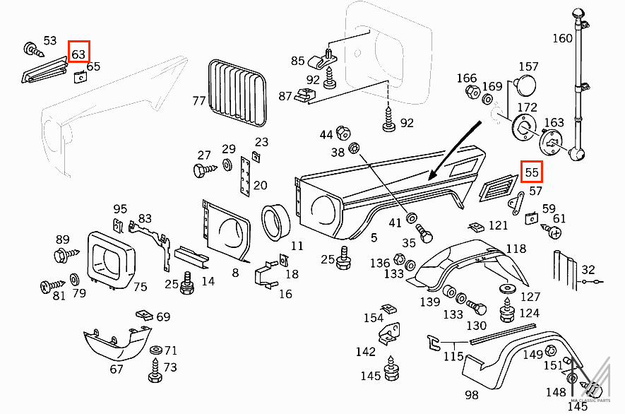Mercedes-Benz W463 G-Klasse Frontlüftungsgitter Set Carbon NEU – A4638810085 – Ansicht 4