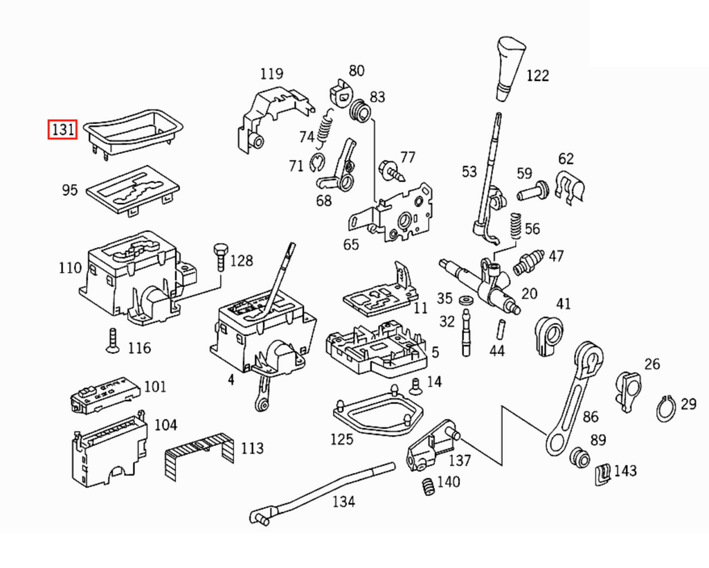 Mercedes-Benz W208 Mittel Konsole Shifter Blende Zierleiste Abdeckung Schwarz – A2082670188 – Ansicht 4