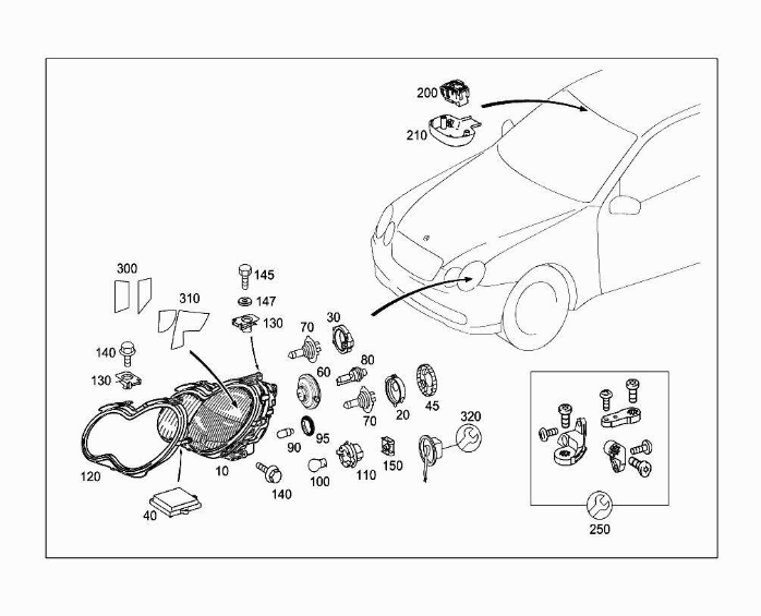Mercedes-Benz W204 Links Scheinwerfer Reparaturset – A2048201114 – Ansicht 2