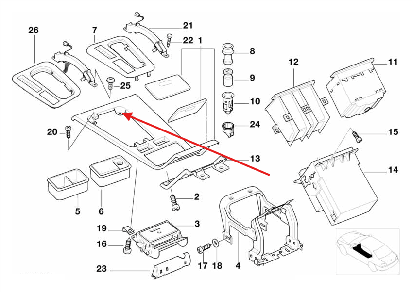 BMW Halterung Getriebe-Bedienteil E38 NEU – Ansicht 4
