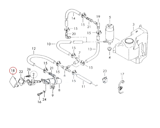 Audi A3 Scheinwerfer Unterlegscheibe Abdeckung Kappe li. od. re. 8L0955275GRU – Ansicht 3