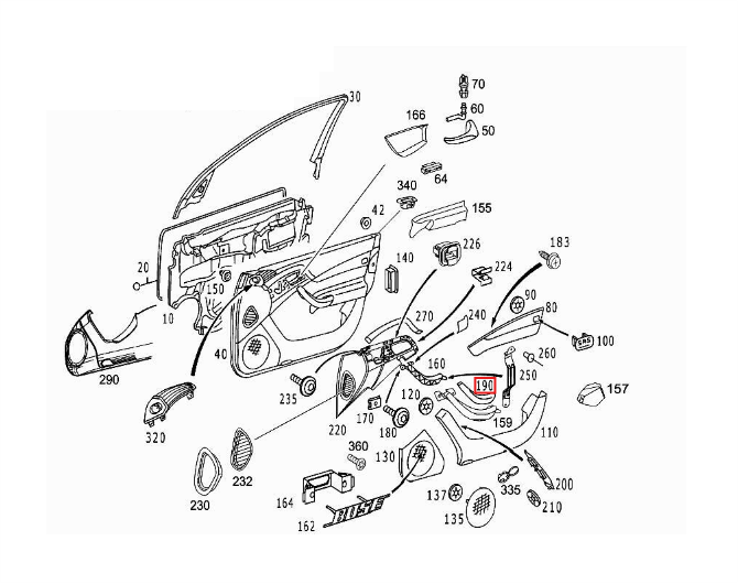 Mercedes-Benz Türgriff innen oben vorne W220 NEU – A2208101354 – Ansicht 4