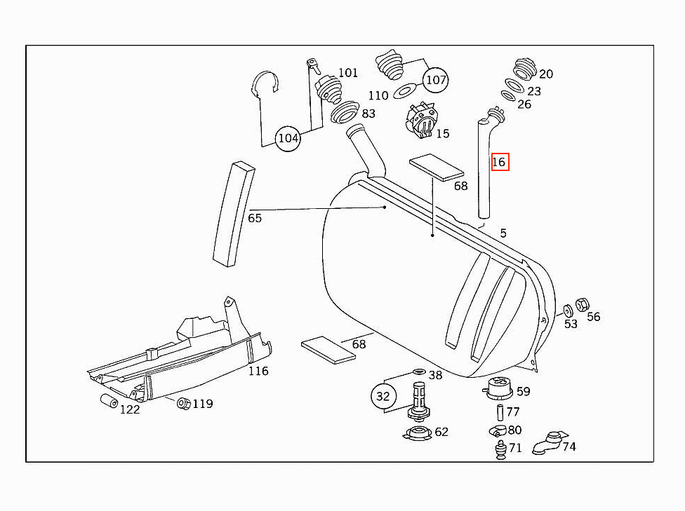 Mercedes-Benz Kraftstoff Füllstandgeber 70L W124 – A1245420004 – Ansicht 4