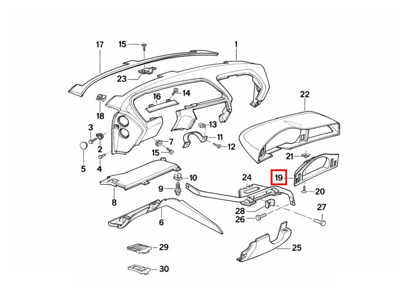 BMW 8er Kombiinstrument-Umrandung E31 NEU – Ansicht 4