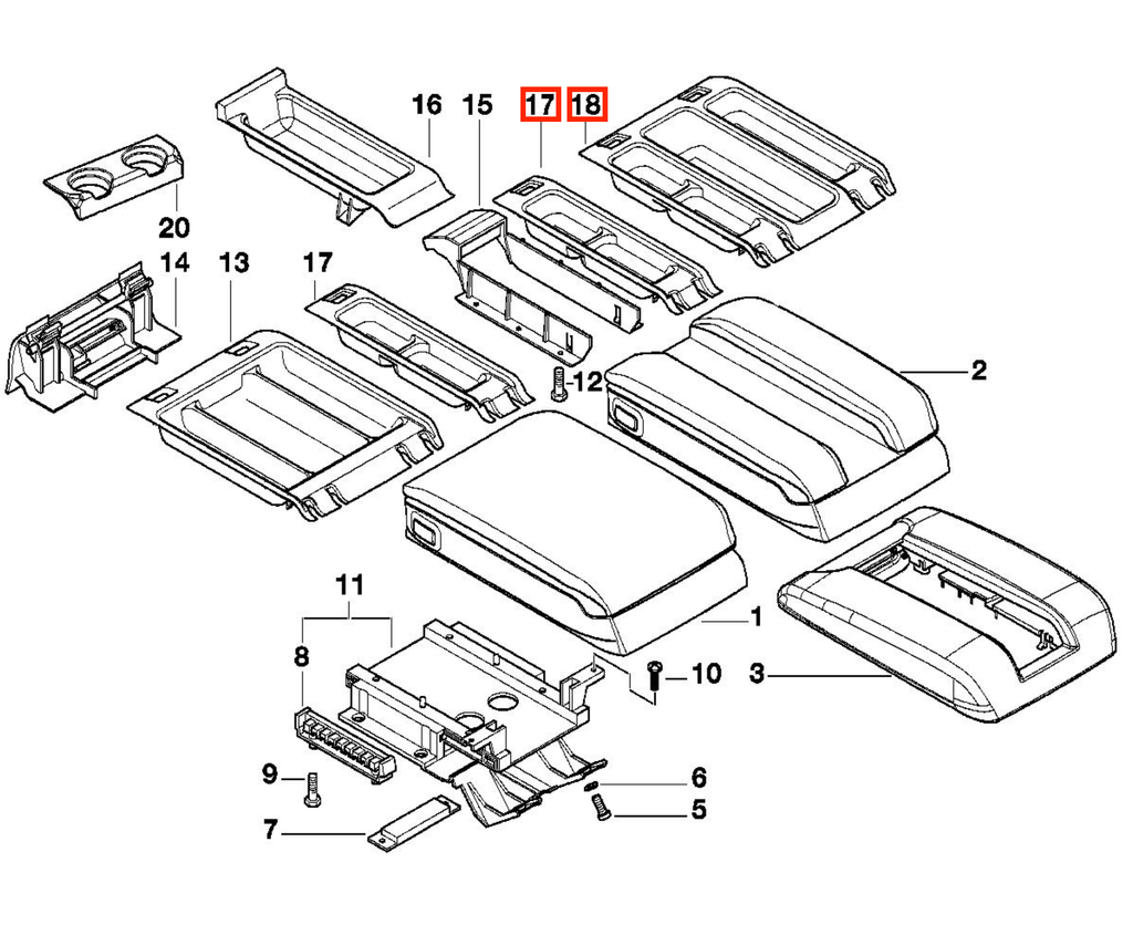 BMW Verschluss Mittelkonsolenfach Version A oder B E38 NEU – Ansicht 6