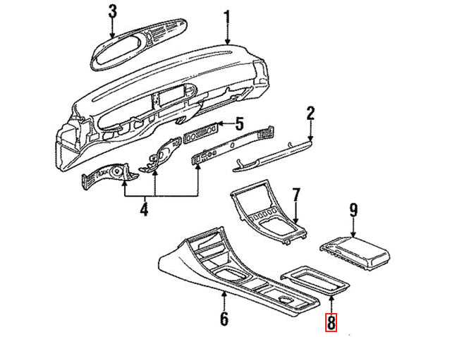 Porsche 944 968 Mittelkonsolen-Ablage Schwarz – Ansicht 5