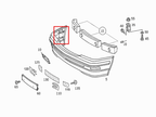 Mercedes-Benz Frontstoßstange Halterung Schwarz R129 – A1298800314 – Ansicht 4
