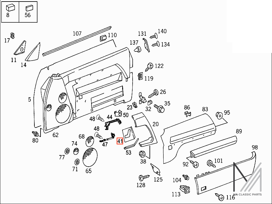 Mercedes-Benz R129 Abdeckung Sitzschalter NEU – A1297200122 – Ansicht 4