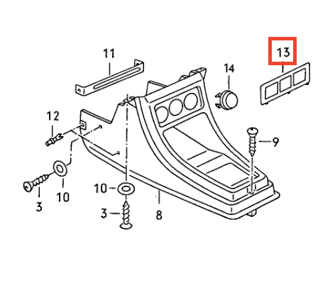 Audi Mittelkonsole Instrumenten-Blindblende 80 90 B2 VW Golf Jetta Caddy NEU – Ansicht 4