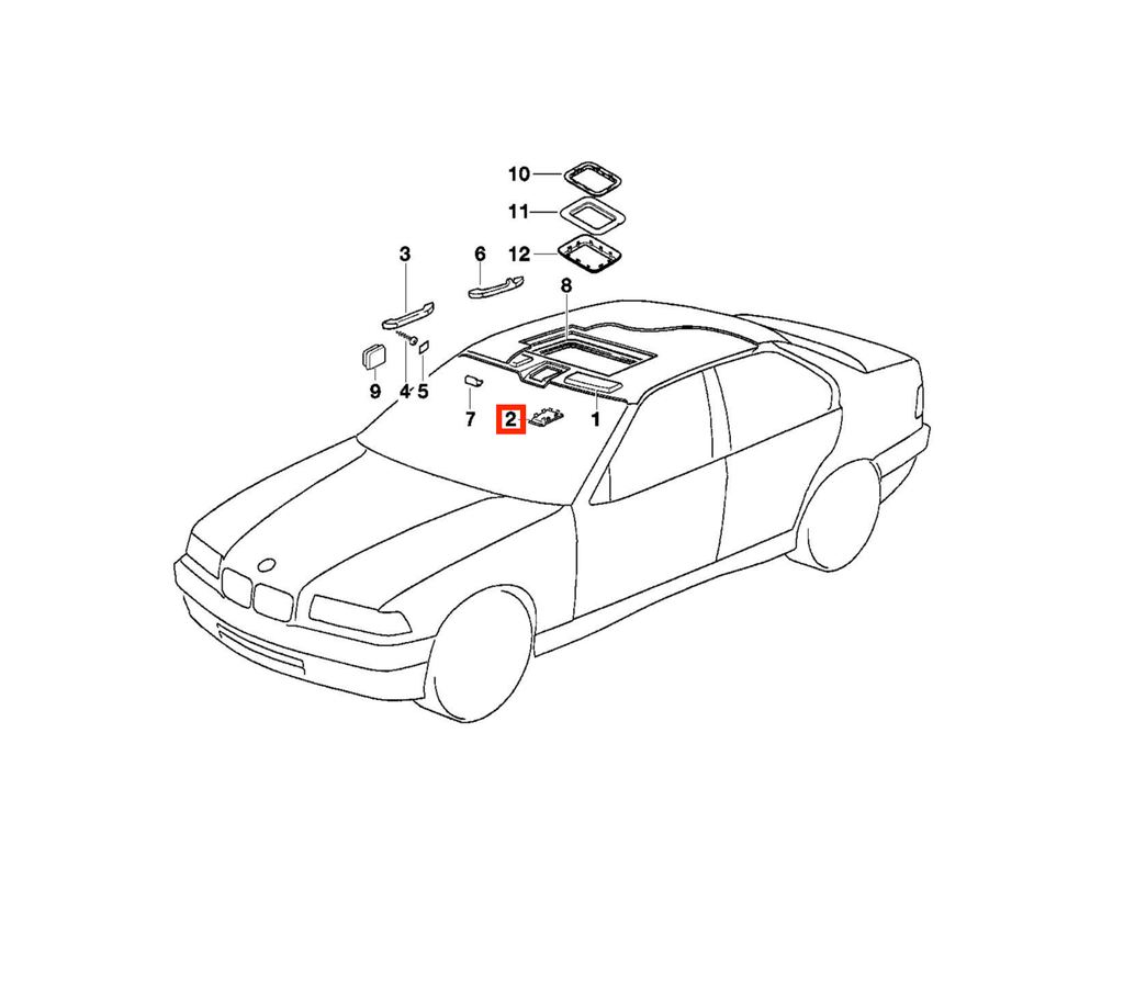 BMW Verkleidung manuelles Schiebedach E36 NEU – Ansicht 4
