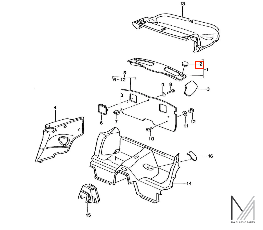 Porsche 996 997 Abdeckung Hardtop Verriegelungsloch Set – Ansicht 2