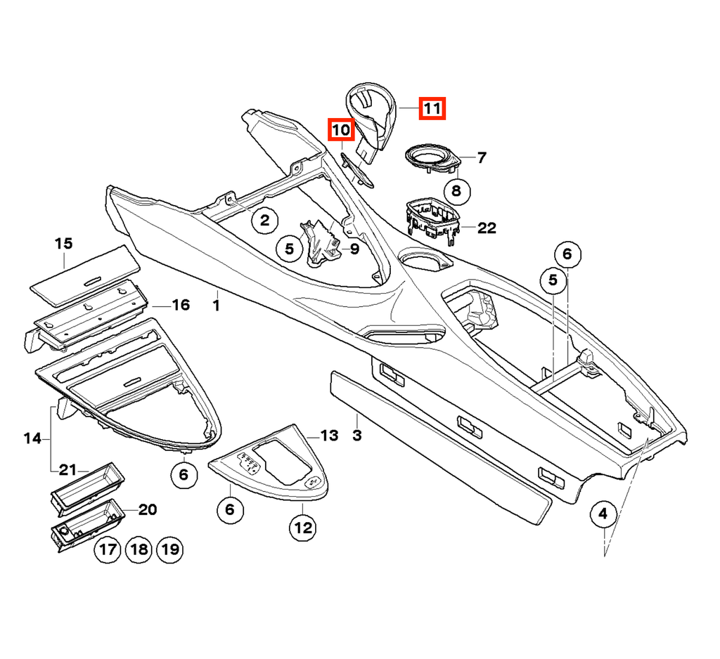 BMW Becherhalter Mittelkonsole E63 E64 NEU – Ansicht 6