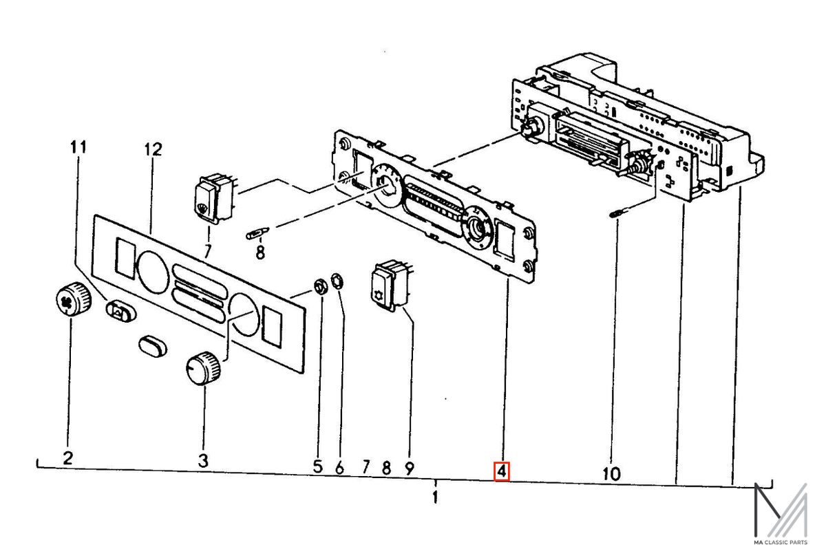 Porsche 911 944 968 HVAC Klimaautomatik Abdeckrahmen – Ansicht 4