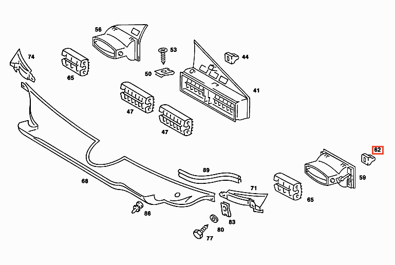 Mercedes-Benz W201 LuftFührung Griff Knopf Schwarz – A2018300036 – Ansicht 3