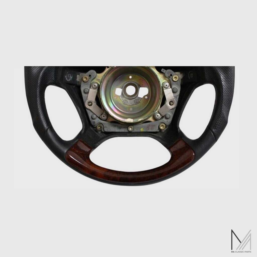 Mercedes Benz Lederlenkrad Wurzelholz ergonomisch W201 W124 R129 W463 W140 – Ansicht 3