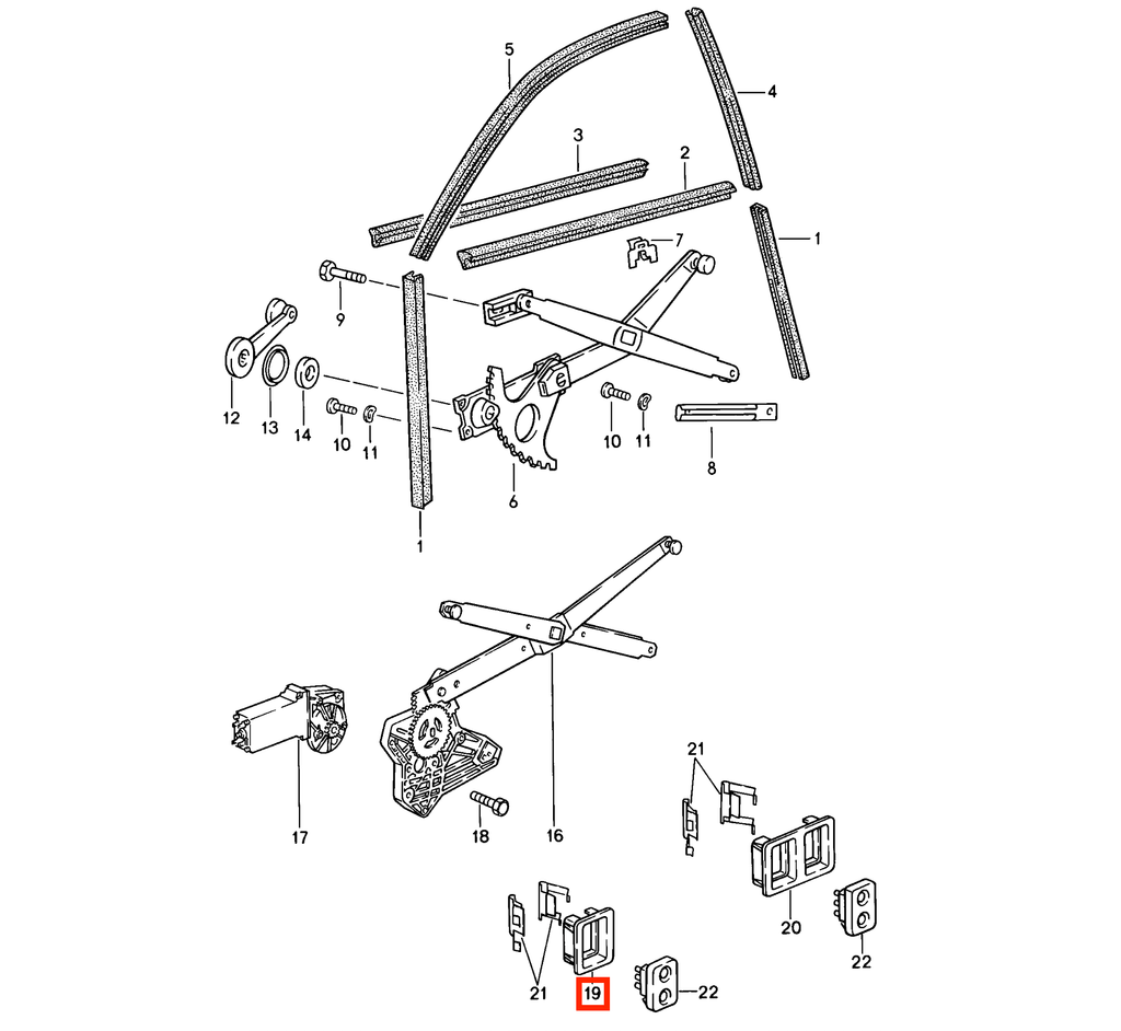 Porsche Fensterheberschalter-Gehäuse Halter 924 944 NEU – Ansicht 4